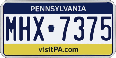 PA license plate MHX7375