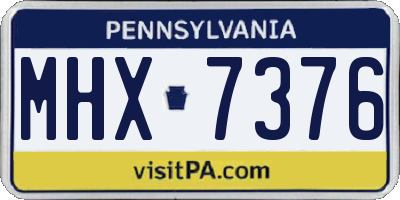 PA license plate MHX7376