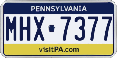 PA license plate MHX7377