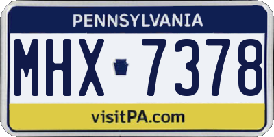 PA license plate MHX7378