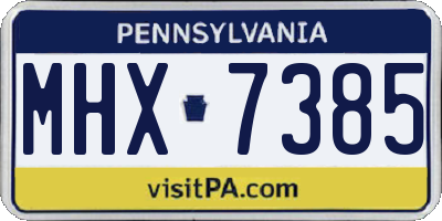 PA license plate MHX7385