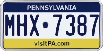 PA license plate MHX7387