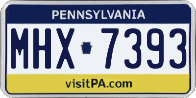 PA license plate MHX7393