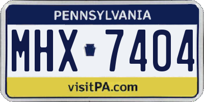PA license plate MHX7404