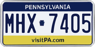 PA license plate MHX7405