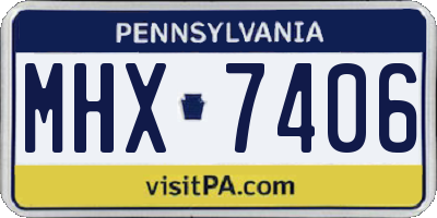 PA license plate MHX7406