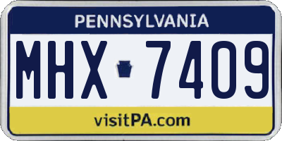 PA license plate MHX7409