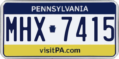 PA license plate MHX7415