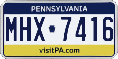 PA license plate MHX7416