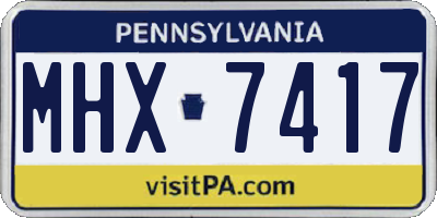 PA license plate MHX7417