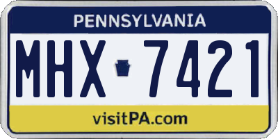 PA license plate MHX7421