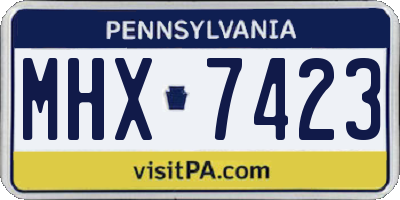 PA license plate MHX7423