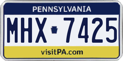 PA license plate MHX7425