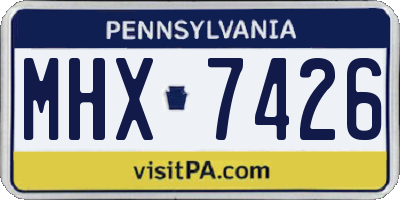 PA license plate MHX7426