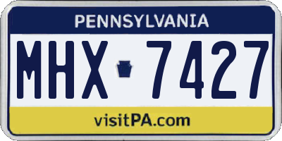 PA license plate MHX7427