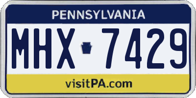 PA license plate MHX7429