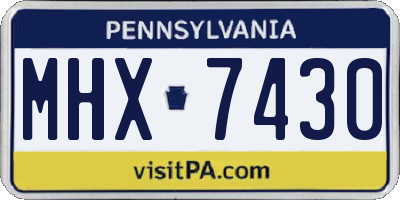 PA license plate MHX7430