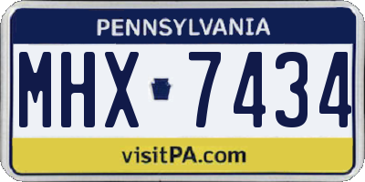PA license plate MHX7434