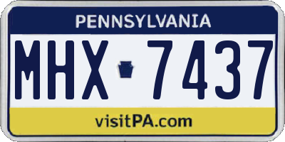 PA license plate MHX7437