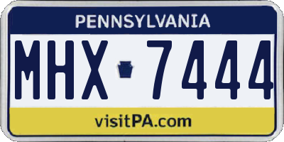 PA license plate MHX7444