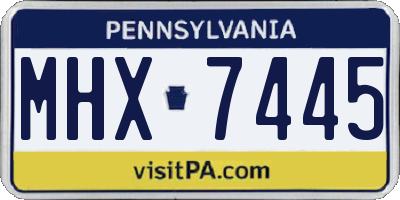 PA license plate MHX7445