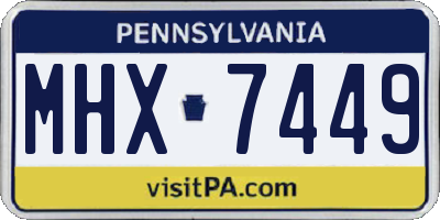 PA license plate MHX7449