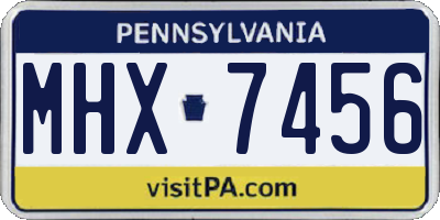 PA license plate MHX7456