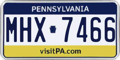 PA license plate MHX7466