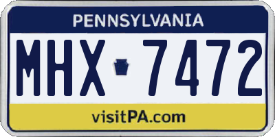 PA license plate MHX7472