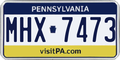 PA license plate MHX7473