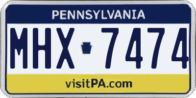 PA license plate MHX7474