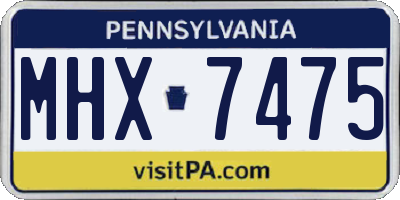 PA license plate MHX7475