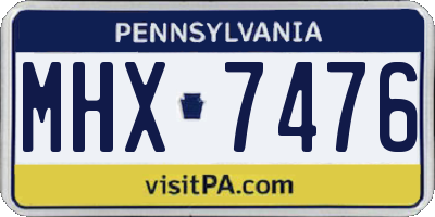 PA license plate MHX7476