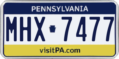PA license plate MHX7477