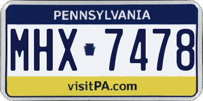 PA license plate MHX7478