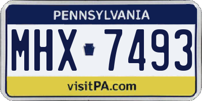 PA license plate MHX7493