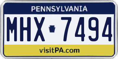 PA license plate MHX7494