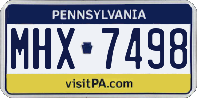 PA license plate MHX7498