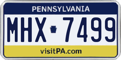 PA license plate MHX7499