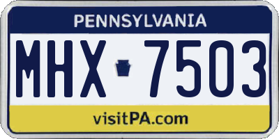 PA license plate MHX7503
