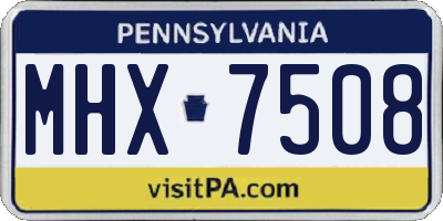 PA license plate MHX7508