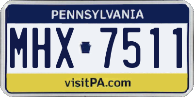 PA license plate MHX7511