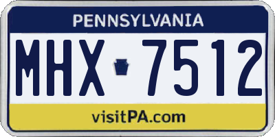 PA license plate MHX7512