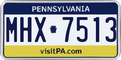 PA license plate MHX7513