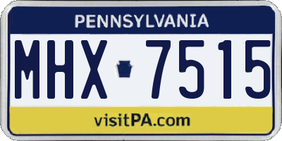 PA license plate MHX7515