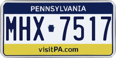PA license plate MHX7517