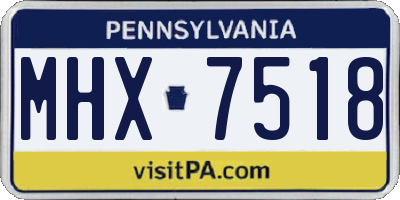 PA license plate MHX7518