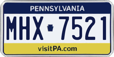 PA license plate MHX7521