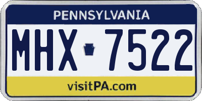 PA license plate MHX7522
