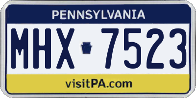 PA license plate MHX7523